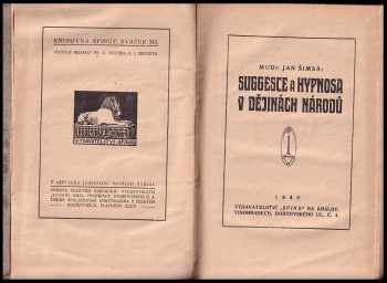 Jan Šimsa: Suggesce a hypnosa v dějinách národů