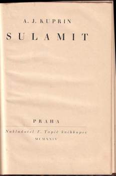 Sulamit : [Kuprinovy povídky]