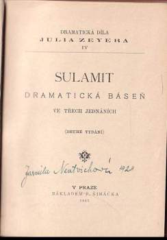 Julius Zeyer: Sulamit