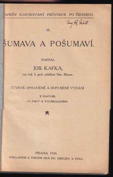 Josef Kafka: Šumava a Pošumaví