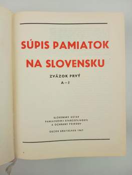 Ivan Harminc: Súpis pamiatok na Slovensku, Zväzok 1 - 3