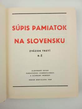 Ivan Harminc: Súpis pamiatok na Slovensku, Zväzok 1 - 3