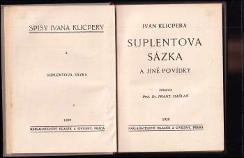 Ivan Klicpera: Suplentova sázka a jiné povídky