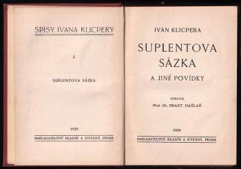 Ivan Klicpera: Suplentova sázka a jiné povídky