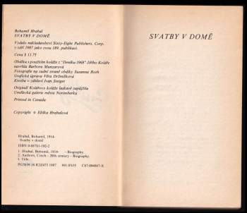 Bohumil Hrabal: Svatby v domě