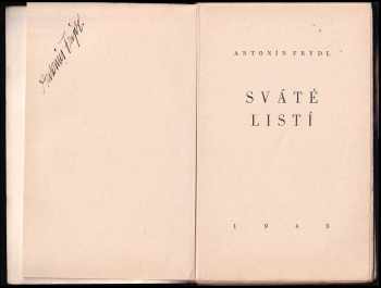 Antonín Frýdl: Sváté listí