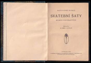 Alexandre Dumas: Svatební šaty