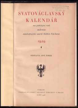 Svatováclavský kalendář na jubilejní rok 1929