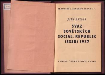 Jiří Beneš: Svaz sovětských social. republik (SSSR) 1937