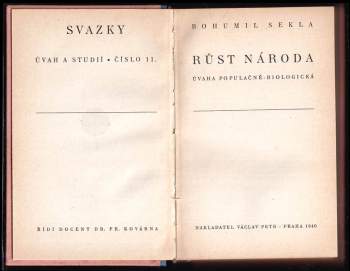 Albert Pražák: Svazky úvah a studií, 11 - 20 : Růst národa + Lidová slovesnost v českém vývoji literárním + Film a národnost + Česká města + Naši krajané v cizině + Arne Novák + Ženy doby přemyslovské + Písmáci selského lidu + Hegelova filosofie světové moudrosti + Jak se písemnictví stane světovým