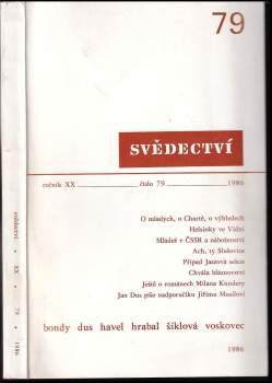 Svědectví : Čtvrtletník pro politiku a kulturu - Roč. 20, č. 79, 1986