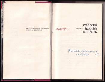 František Buriánek: Svědectví