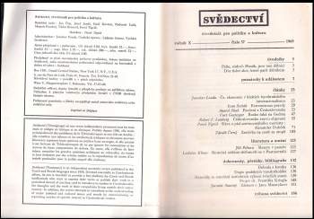 Ladislav Klíma: Svědectví, KOMPLETNÍ ROČNÍK X.