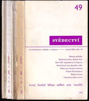 Svědectví, KOMPLETNÍ ROČNÍK XIII.