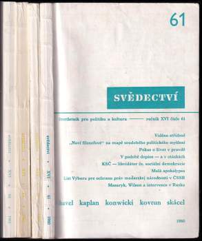 Svědectví, KOMPLETNÍ ROČNÍK XVI.