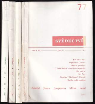 Svědectví, KOMPLETNÍ ROČNÍK XX.