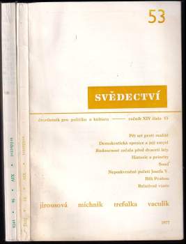 Svědectví, NEKOMPLETNÍ ROČNÍK XIV.