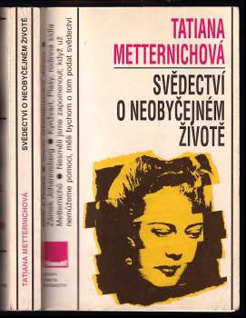 Svědectví o neobyčejném životě - Tatiana Metternich (1992, Panorama) - ID: 811399