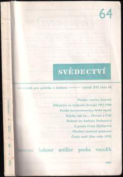 Svědectví, ROČNÍK XVI.