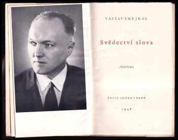 Václav Šmejkal: Svědectví slova