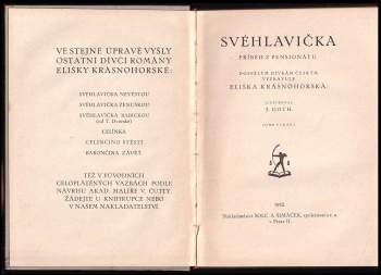 Eliška Krásnohorská: Svéhlavička