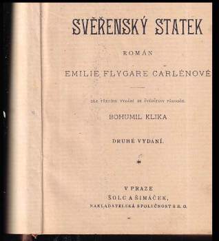 Emilie Flygare-Carlén: Svěřenský statek