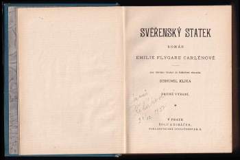 Emilie Flygare-Carlén: Svěřenský statek