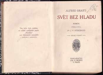 Alfred Bratt: Svět bez hladu