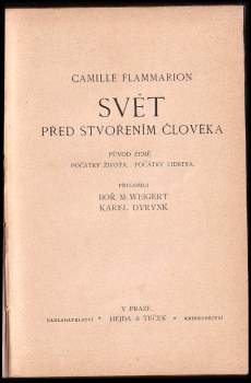 Camille Flammarion: Svět před stvořením člověka
