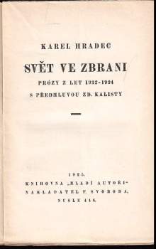 Karel Hradec: Svět ve zbrani