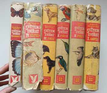 Zdeněk Veselovský: KOMPLET 6X Světem zvířat: I. díl - Savci + II. díl, 1. část - Ptáci + II. díl , 2. část - Ptáci + III. díl - Domácí zvířata + V. díl , 2. část- Bezobratlí