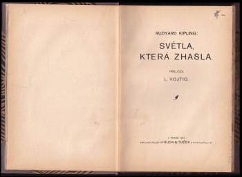 Rudyard Kipling: Světla, která zhasla