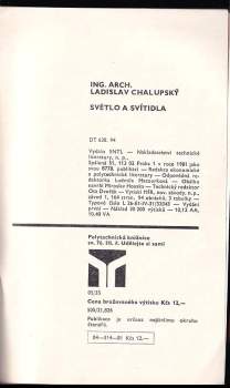 Ladislav Chalupský: Světlo a svítidla