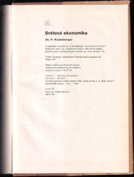Charles Poor Kindleberger: Světová ekonomika