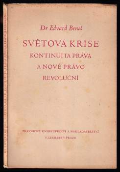 Edvard Beneš: Světová krise