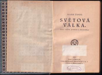 Alois Žipek: Světová válka