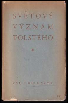 Světový význam Tolstého