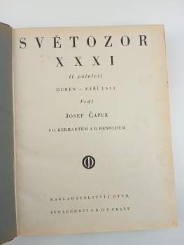 Josef Čapek: Světozor, ročník XXXI, II. pololetí duben - září 1931