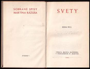 Martin Rázus: Svety I - IV, KOMPLET