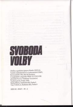 Milton Friedman: Svoboda volby