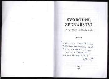 Petr Ort: Svobodné zednářství jako politické hnutí sui generis