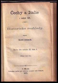 Karel Adámek: Čechy a Italie v století XIV