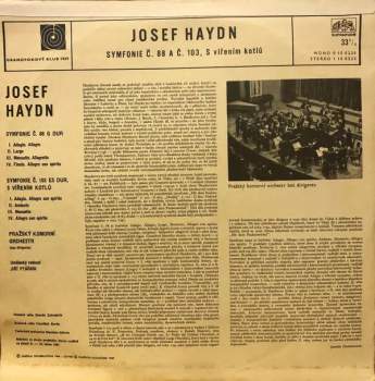 Joseph Haydn: Symfonie č. 88 G Dur, č. 103 Es Dur S Vířením Kotlů