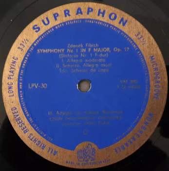 The Czech Philharmonic Orchestra: Symphony No. 1 In F Major / Scherzo From The Triumphal Symphony