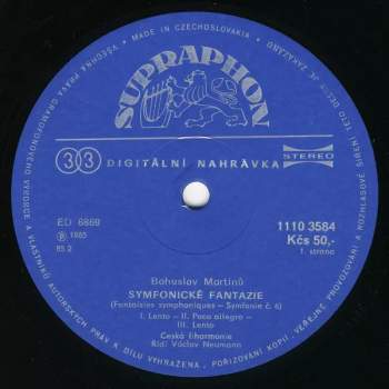 The Czech Philharmonic Orchestra: Symphony No. 6 (Fantaisies Symphoniques) / Symphony No. 3