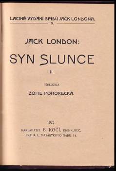 Jack London: Syn slunce