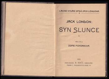 Jack London: Syn slunce