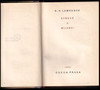D. H Lawrence: Synové a milenci