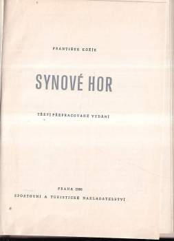 František Kožík: Synové hor