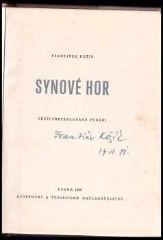 František Kožík: Synové hor